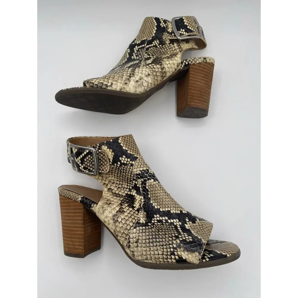 Vionic Leather Snake Skin Print Heeled Shoes Size 7.5